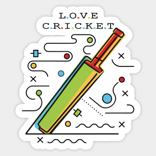 Love Cricket Sticker